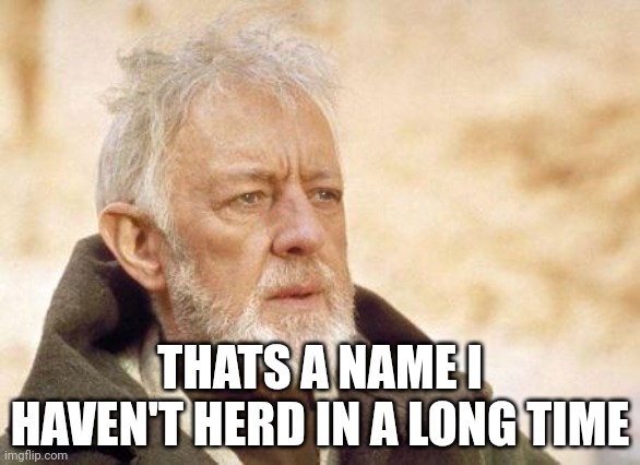 Now that's a name I haven't heard since...  | THATS A NAME I HAVEN'T HERD IN A LONG TIME | image tagged in now that's a name i haven't heard since | made w/ Imgflip meme maker