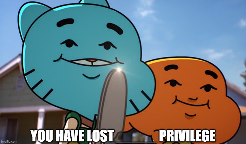 High Quality You have lost X privilege Blank Meme Template
