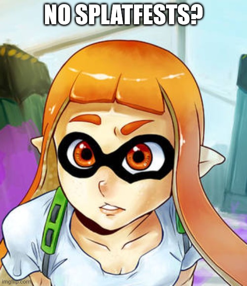 A | NO SPLATFESTS? | image tagged in splatoon | made w/ Imgflip meme maker