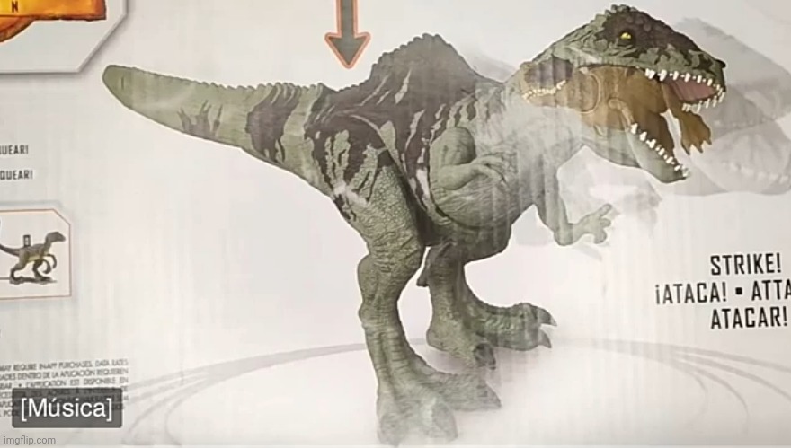 Here's a Strike n Roar Giga toy | image tagged in jurassic park,jurassic world,dinosaur,animals,giganotosaurus,mattel | made w/ Imgflip meme maker