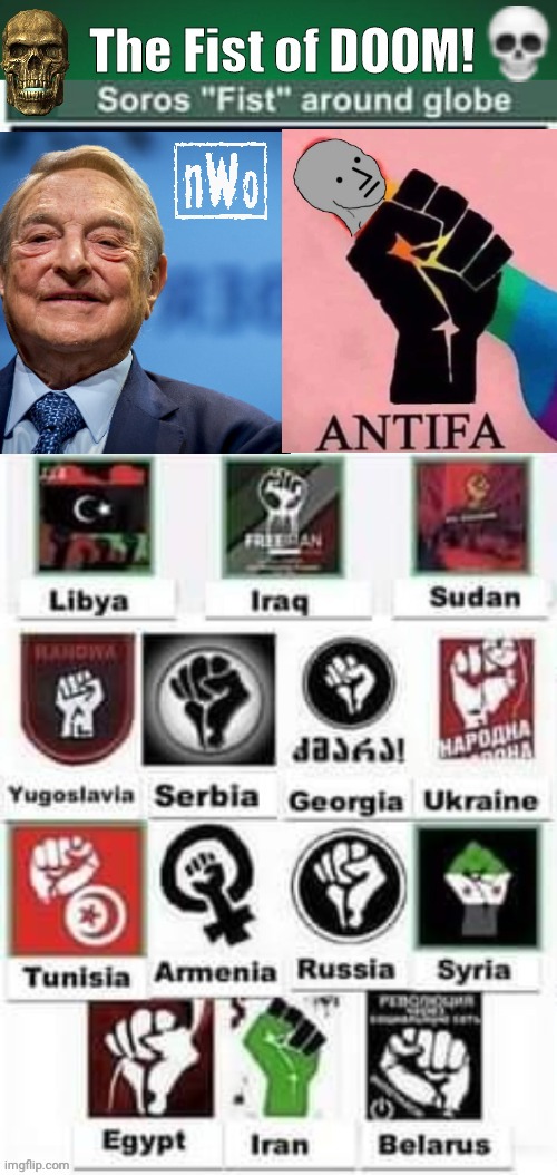 Soros Fist of Doom | image tagged in antifa | made w/ Imgflip meme maker