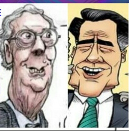 MCCONNELL AND ROMNEY caricature Blank Meme Template