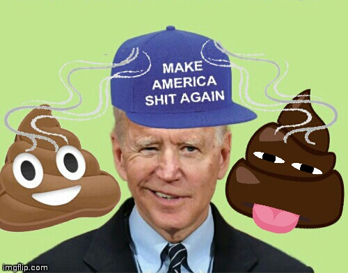 Biden poop heads symbol blue hat Blank Meme Template