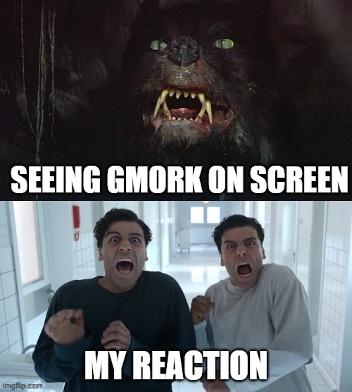 Horrors of The Neverending Story |  SEEING GMORK ON SCREEN; MY REACTION | image tagged in marvel cinematic universe,neverending story,childhood ruined,movies,horror movie,scary movie | made w/ Imgflip meme maker