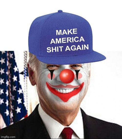 High Quality Joe Biden Clown blue hat Blank Meme Template