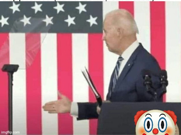 Biden shake hands with nobody Blank Meme Template