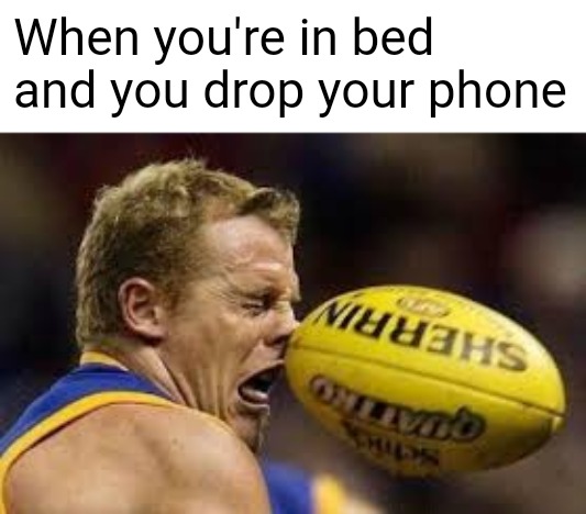 Hit in the Face | When you're in bed and you drop your phone | image tagged in hit in the face | made w/ Imgflip meme maker