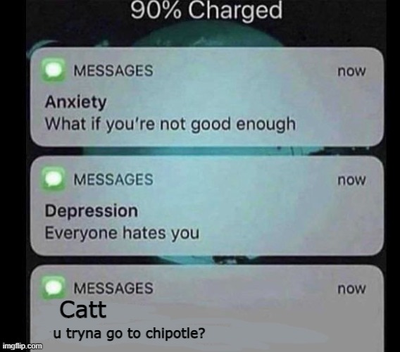 Catt; u tryna go to chipotle? | made w/ Imgflip meme maker