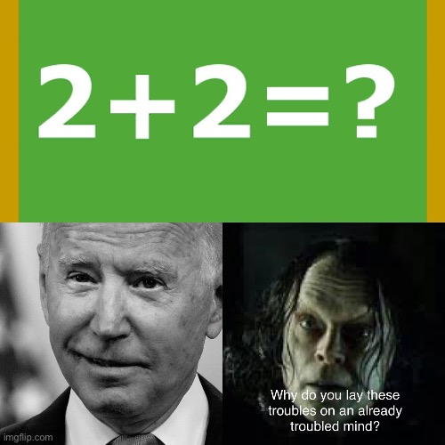 Biden Math Troubled | image tagged in joe biden,lord of the rings | made w/ Imgflip meme maker