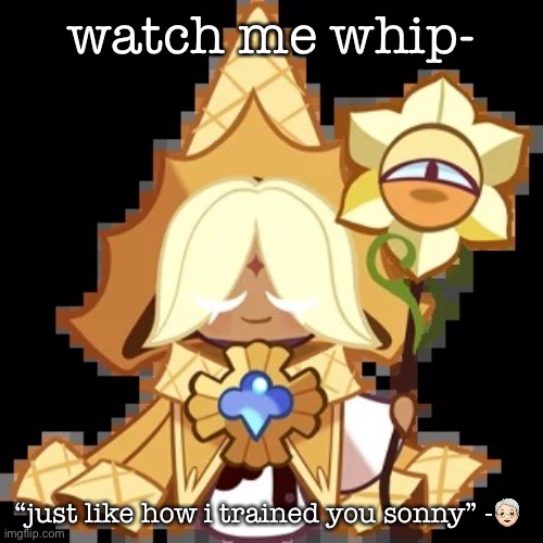 purevanilla | watch me whip-; “just like how i trained you sonny” -🧓🏻 | image tagged in purevanilla | made w/ Imgflip meme maker
