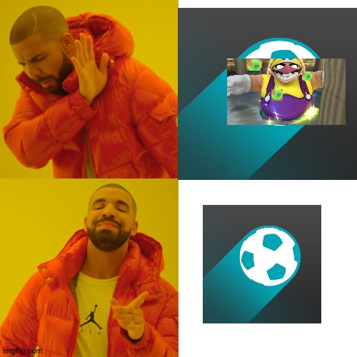 Wairo dies from football | image tagged in memes,drake hotline bling | made w/ Imgflip meme maker