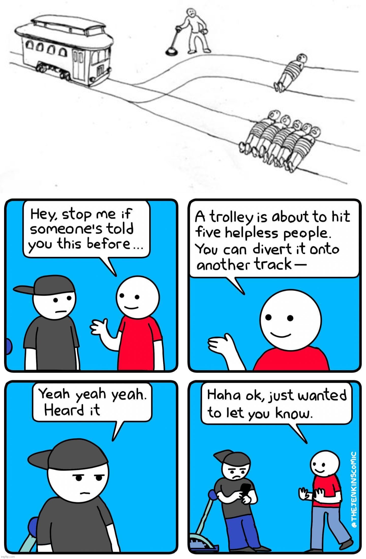 image tagged in trolley problem,comics/cartoons | made w/ Imgflip meme maker