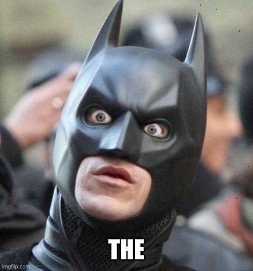 Shocked Batman | THE | image tagged in shocked batman | made w/ Imgflip meme maker