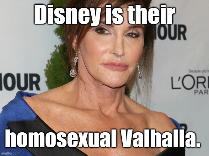 Bruce Jenner, Woman of the Year | Disney is their homosexual Valhalla. | image tagged in bruce jenner woman of the year | made w/ Imgflip meme maker