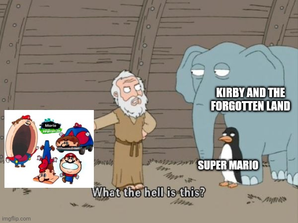 What the hell is this? | KIRBY AND THE FORGOTTEN LAND SUPER MARIO | image tagged in what the hell is this | made w/ Imgflip meme maker