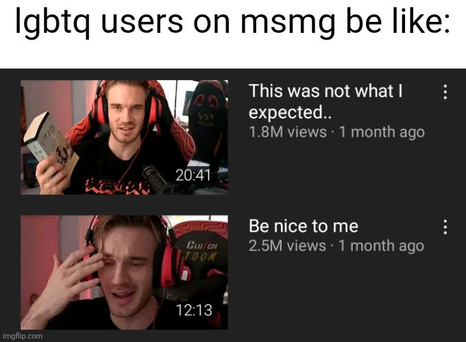 lgbtq users on msmg be like: | made w/ Imgflip meme maker