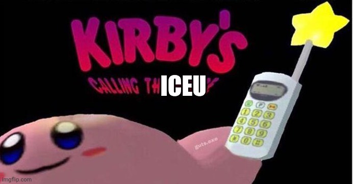 Kirby's calling the Police | ICEU | image tagged in kirby's calling the police | made w/ Imgflip meme maker
