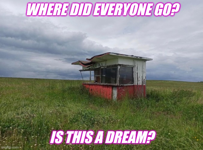 Sorta weird core but not | WHERE DID EVERYONE GO? IS THIS A DREAM? | image tagged in liminal space | made w/ Imgflip meme maker