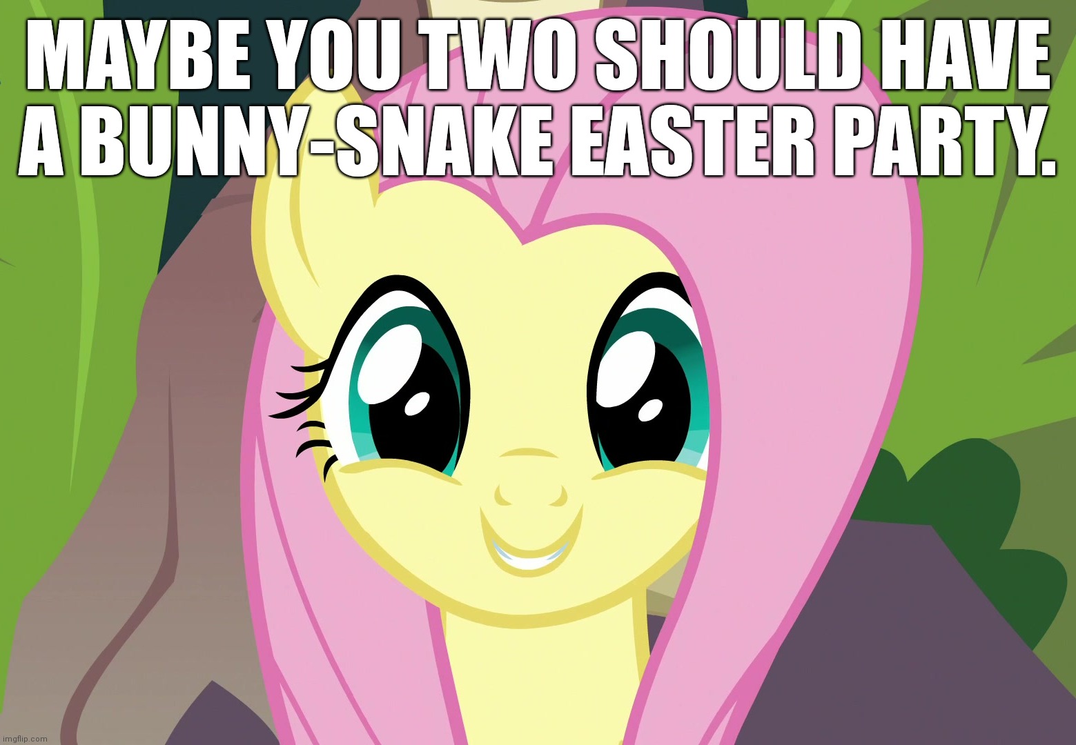 MAYBE YOU TWO SHOULD HAVE A BUNNY-SNAKE EASTER PARTY. | made w/ Imgflip meme maker