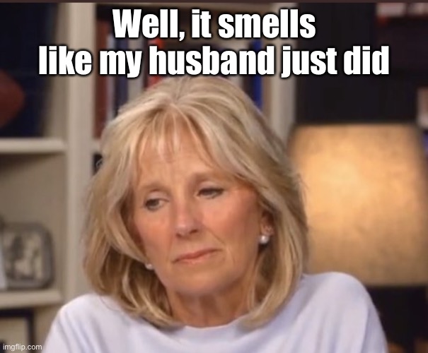 Jill Biden meme | Well, it smells like my husband just did | image tagged in jill biden meme | made w/ Imgflip meme maker