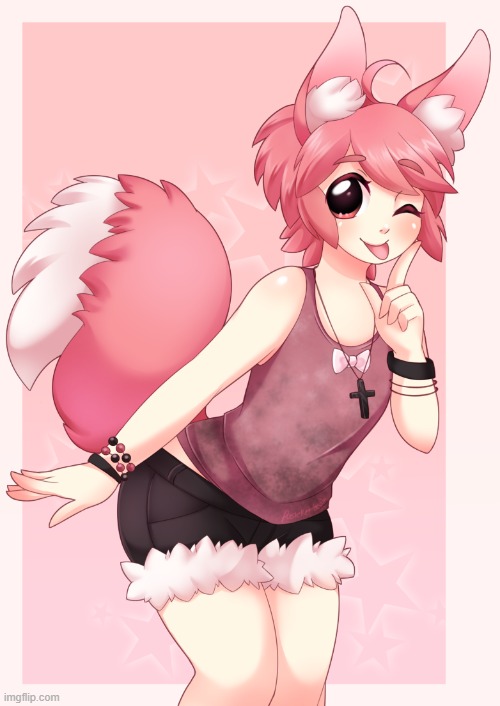 Ow^ (By MeltyVixen) | image tagged in furry,femboy,cute,adorable | made w/ Imgflip meme maker