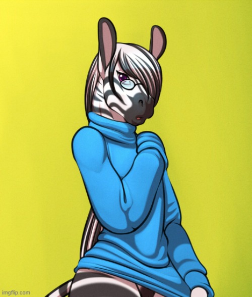 Stripy boi (By Freckles) | image tagged in furry,femboy,cute,zebra,sweater | made w/ Imgflip meme maker