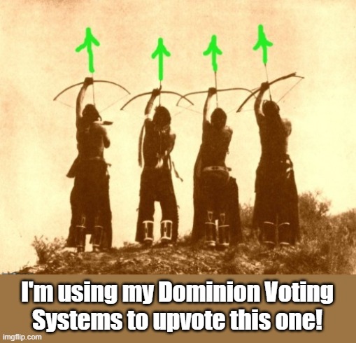 Native upvotes | I'm using my Dominion Voting Systems to upvote this one! | image tagged in native upvotes | made w/ Imgflip meme maker