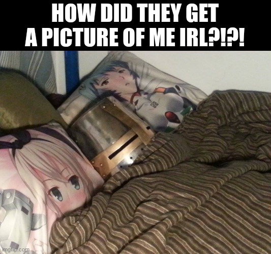 Weeb Crusader | HOW DID THEY GET A PICTURE OF ME IRL?!?! | image tagged in weeb crusader | made w/ Imgflip meme maker