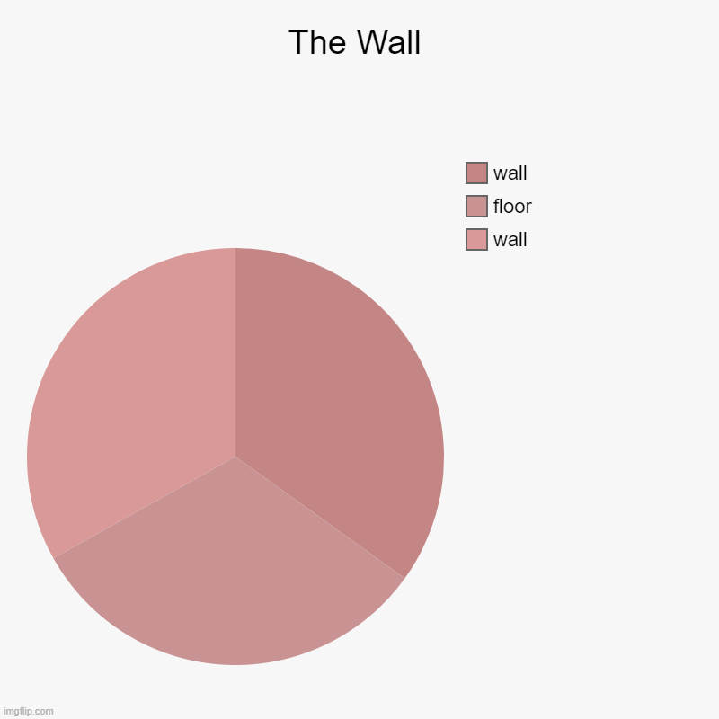 The wall | The Wall | wall, floor, wall | image tagged in charts,pie charts | made w/ Imgflip chart maker