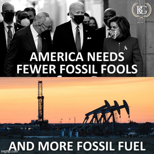 Fossil fuels Joe... not fossil fools... | image tagged in fossil fuel,fools,corrupt,democrats | made w/ Imgflip meme maker
