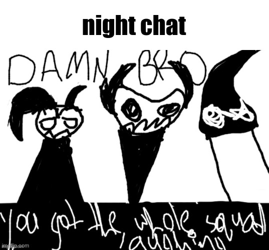 Art by mushlling.the.mushroom
(never mind, can't sleep) | night chat | made w/ Imgflip meme maker