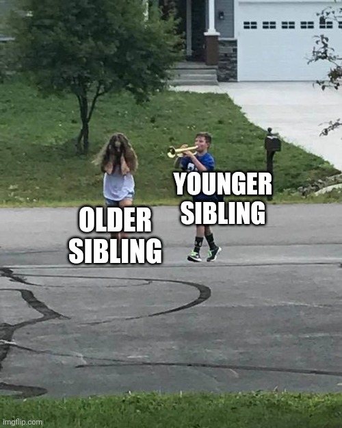 can i punch him | YOUNGER SIBLING; OLDER SIBLING | image tagged in trumpet boy,siblings,memes,trumpet | made w/ Imgflip meme maker
