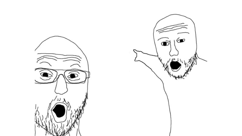 Two Soyjaks Pointing Blank Meme Template