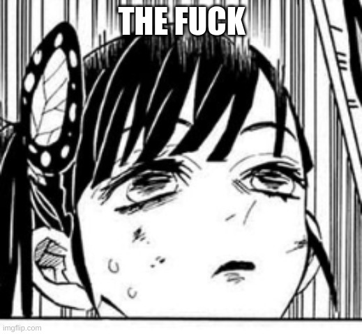 unimpressed Kanao | THE FUCK | image tagged in unimpressed kanao | made w/ Imgflip meme maker