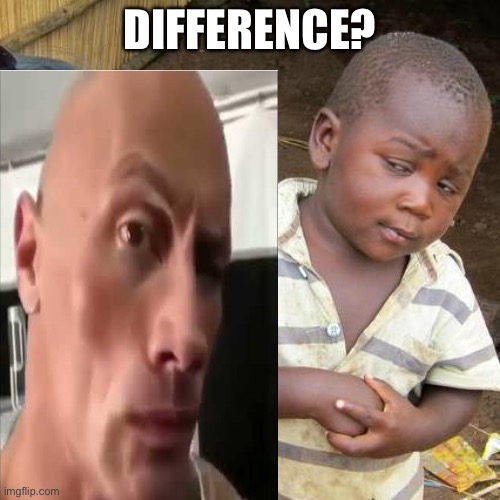 DIFFERENCE? | image tagged in the rock,comparison | made w/ Imgflip meme maker