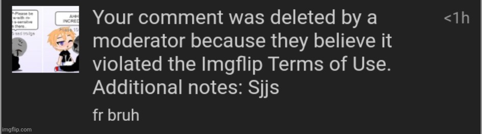 I think the stream got deleted but how does that violate the tos | made w/ Imgflip meme maker