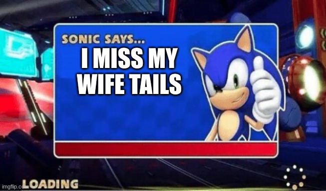 sonic says |  I MISS MY WIFE TAILS | image tagged in sonic says,sonic the hedgehog,sonic,shadow the hedgehog,divorce,sonic meme | made w/ Imgflip meme maker