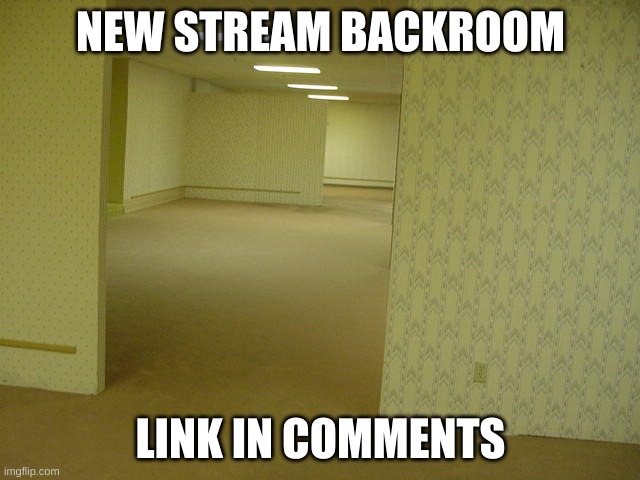 The Backrooms | NEW STREAM BACKROOM; LINK IN COMMENTS | image tagged in the backrooms | made w/ Imgflip meme maker