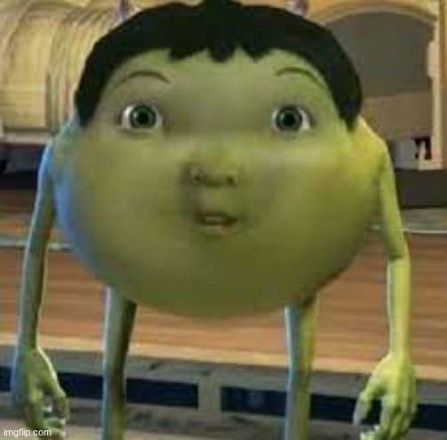 crossover | image tagged in cursed image,cursed,mike wazowski | made w/ Imgflip meme maker