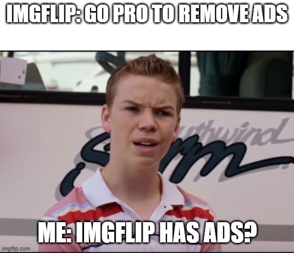 who knew? | IMGFLIP: GO PRO TO REMOVE ADS; ME: IMGFLIP HAS ADS? | image tagged in you're getting paid,ads | made w/ Imgflip meme maker