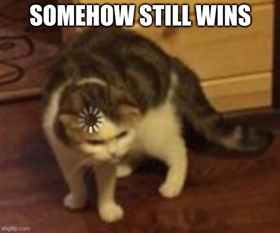 Loading cat | SOMEHOW STILL WINS | image tagged in loading cat | made w/ Imgflip meme maker