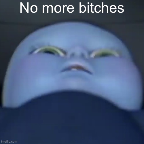 Baby megamind | No more bitches | image tagged in baby megamind | made w/ Imgflip meme maker