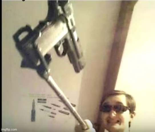 selfie gun | image tagged in selfie gun | made w/ Imgflip meme maker