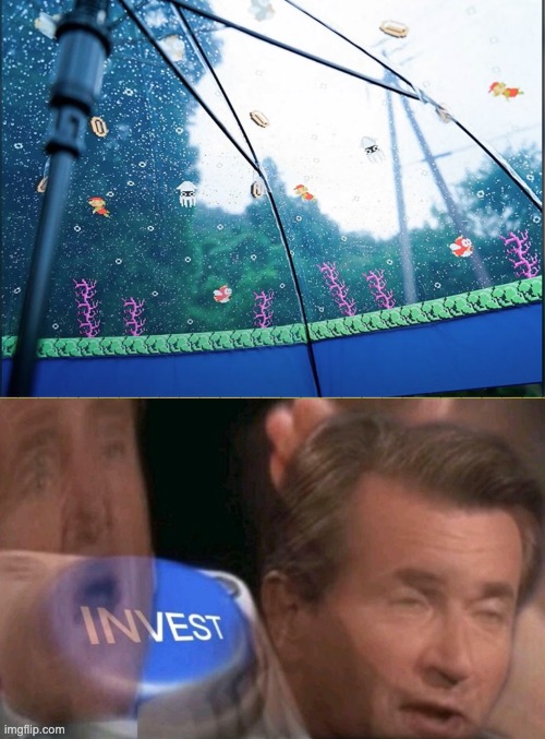 Super Mario Bros. Umbrella | image tagged in invest,super mario bros,memes,oh wow are you actually reading these tags | made w/ Imgflip meme maker