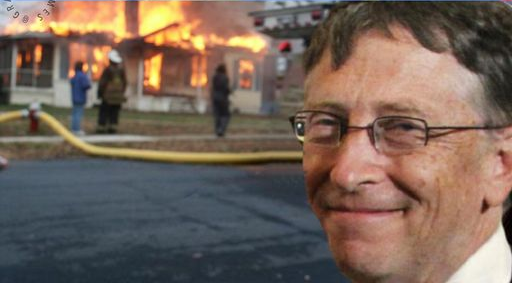 High Quality Bill Gates shady house fire Blank Meme Template