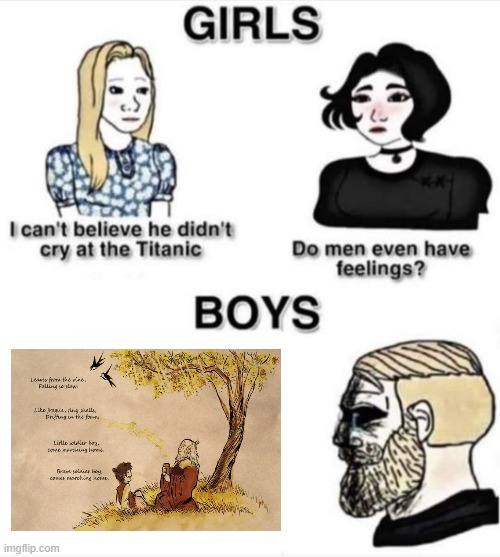 only avatar fans understand this | image tagged in do men even have feelings | made w/ Imgflip meme maker