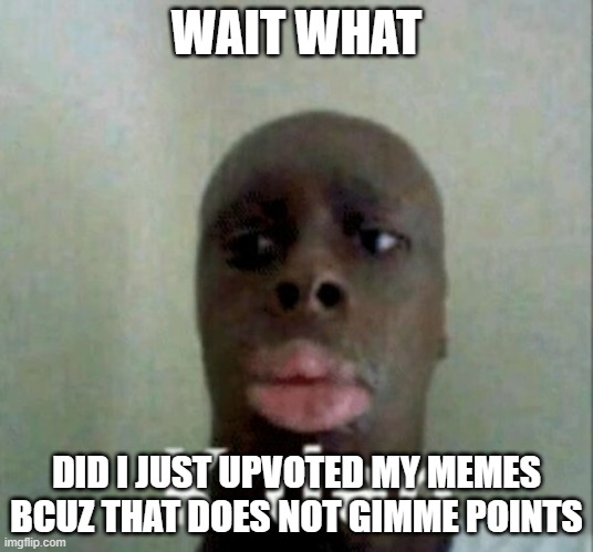 what the fu- | WAIT WHAT; DID I JUST UPVOTED MY MEMES BCUZ THAT DOES NOT GIMME POINTS | image tagged in k den | made w/ Imgflip meme maker
