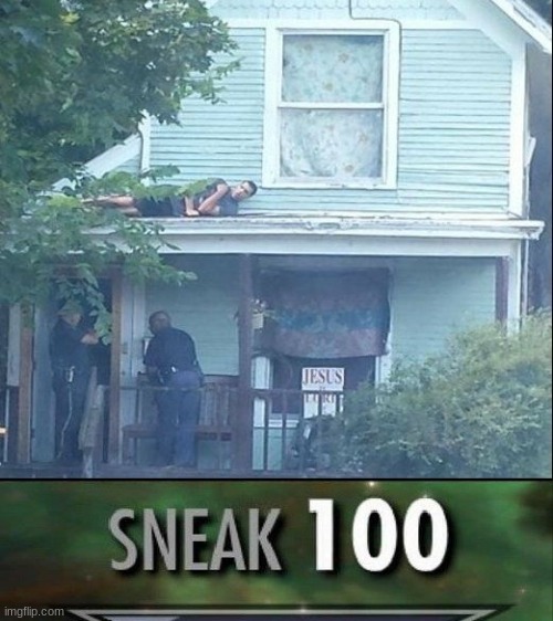 they will never find me >:) | image tagged in sneak 100,sneaky,cops,hehehe | made w/ Imgflip meme maker