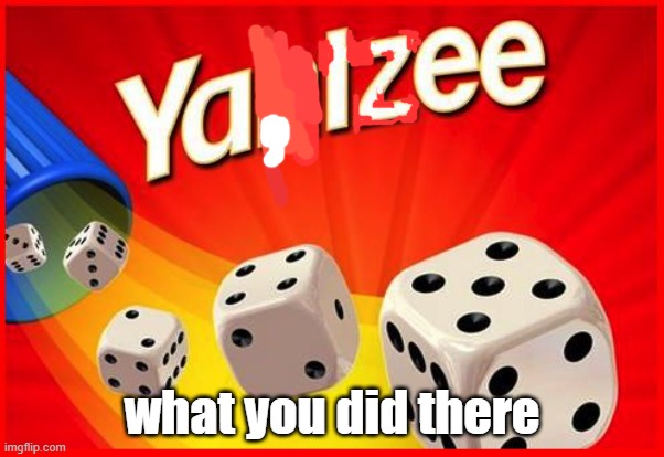 Yahtzee | what you did there | image tagged in yahtzee | made w/ Imgflip meme maker