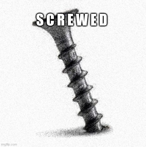 SCREWED | S C R E W E D | image tagged in screwed | made w/ Imgflip meme maker